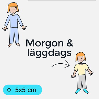 Bildstödsbilder Morgon och läggdags, 5x5 cm