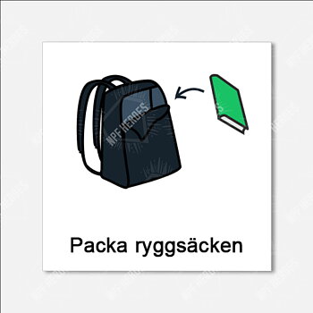 Bildstödsbilder Morgon och läggdags, 5x5 cm