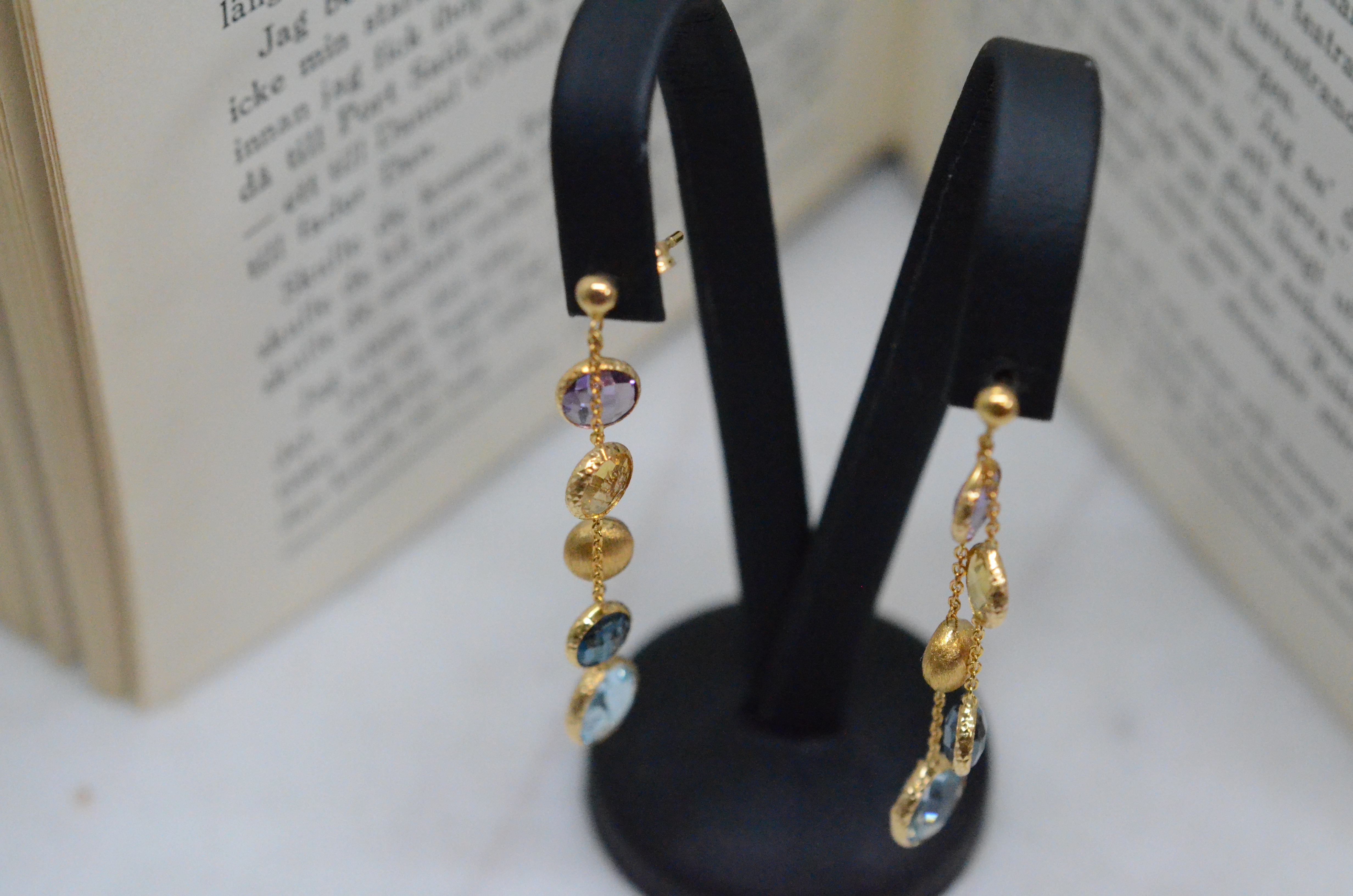 18k earrings with precious stones - 2