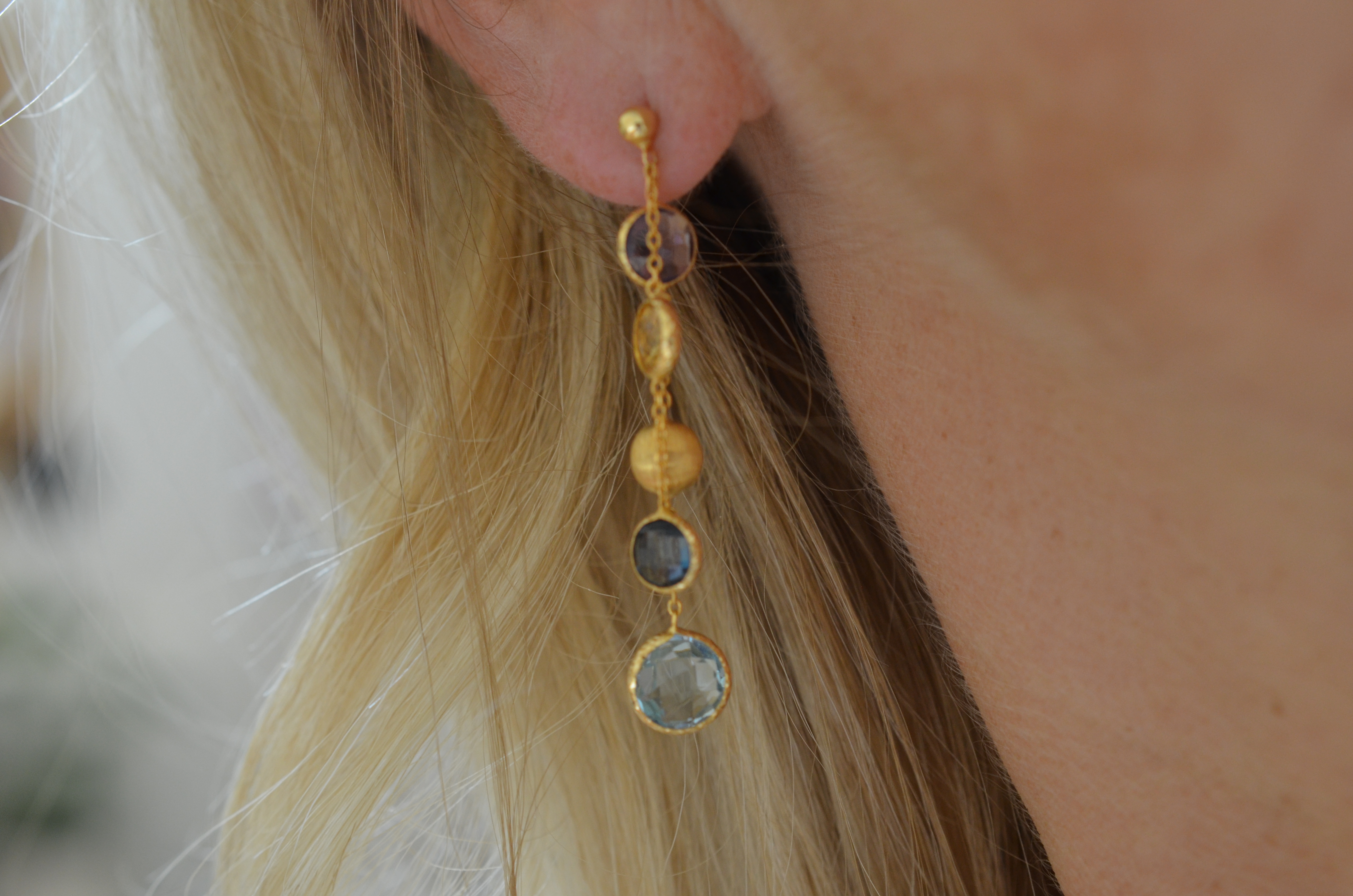 18k earrings with precious stones - 3