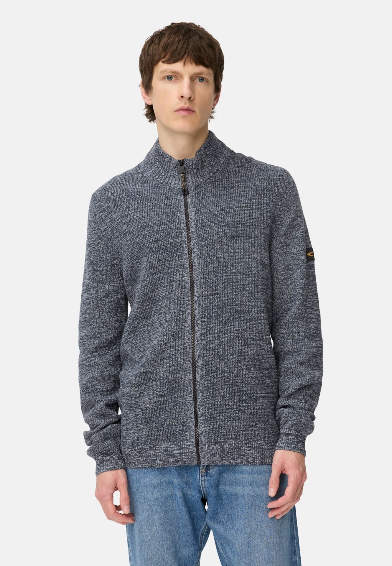 Cardigan med dragkedja, blå från camel active,  - 3