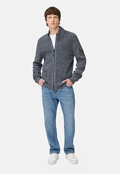 Cardigan med dragkedja, blå från camel active, 