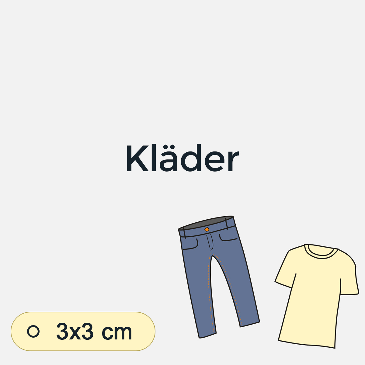 Bildstödsbilder Kläder, 3x3 cm