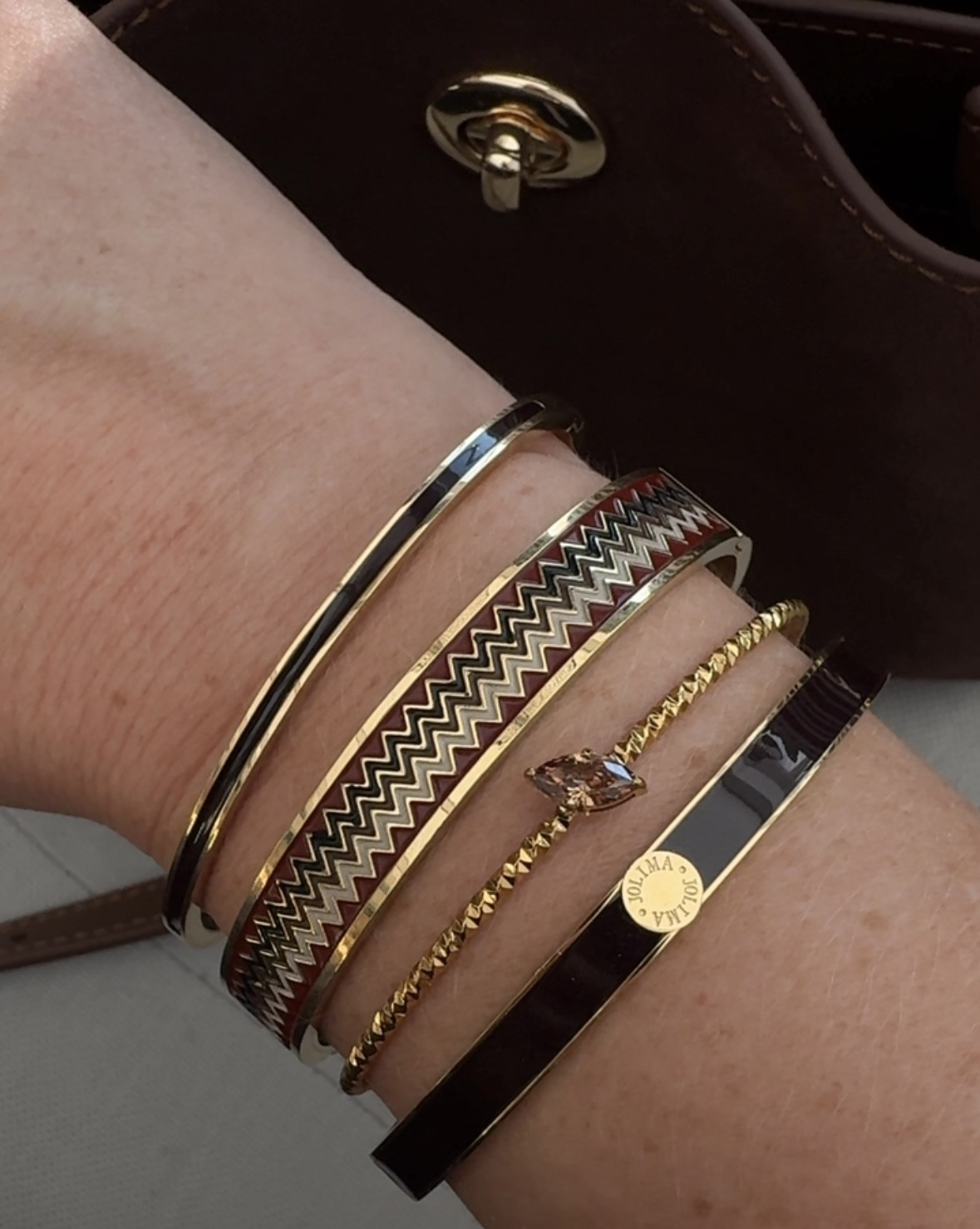 Antibes Bangle - Brown Gold - By Jolima