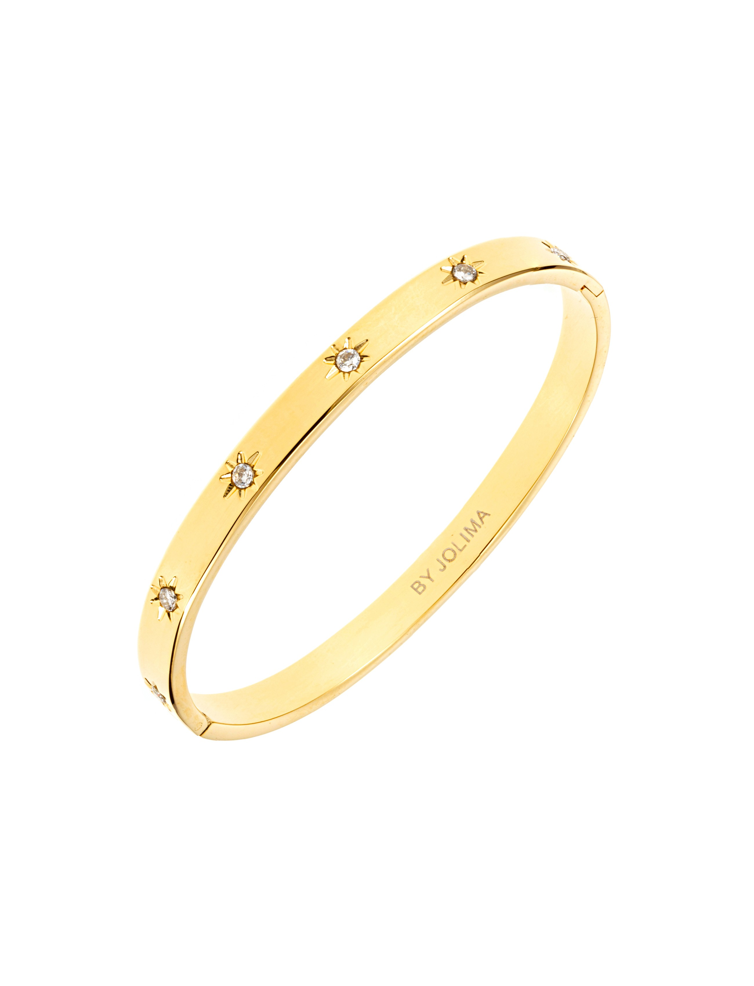 Crystal Star Bangle - Gold - By Jolima