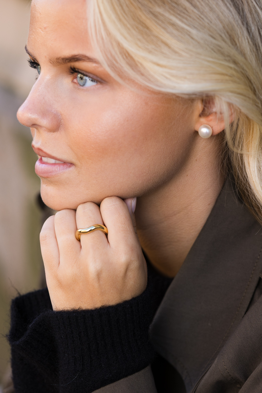 Wave Ring - Gold - By Jolima