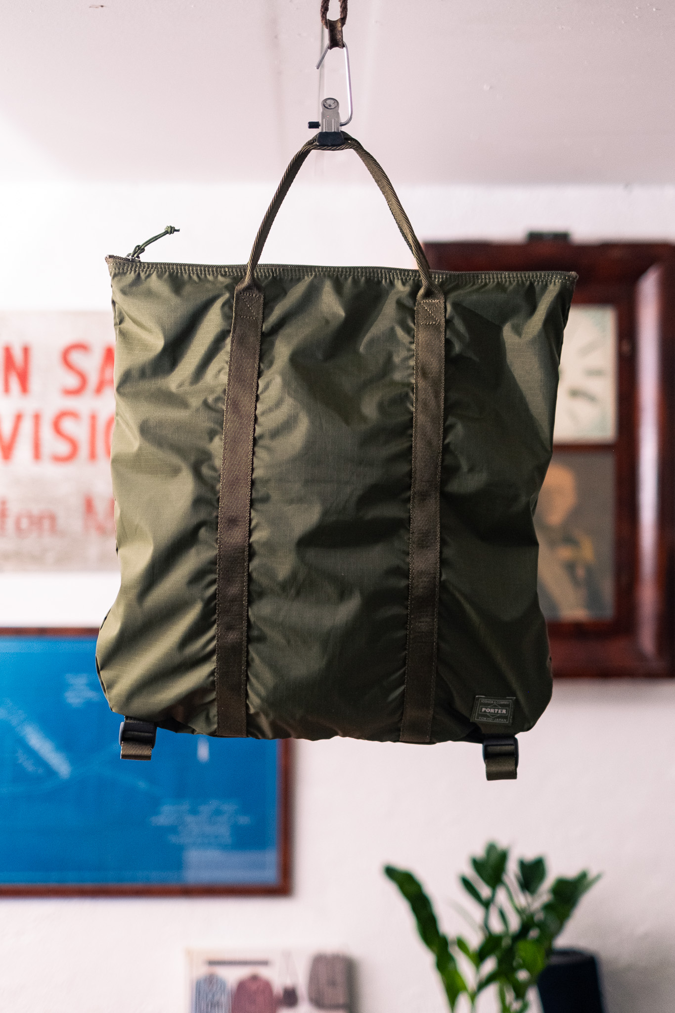 Porter Yoshida - Flex 2Way Tote Bag Olive Drab