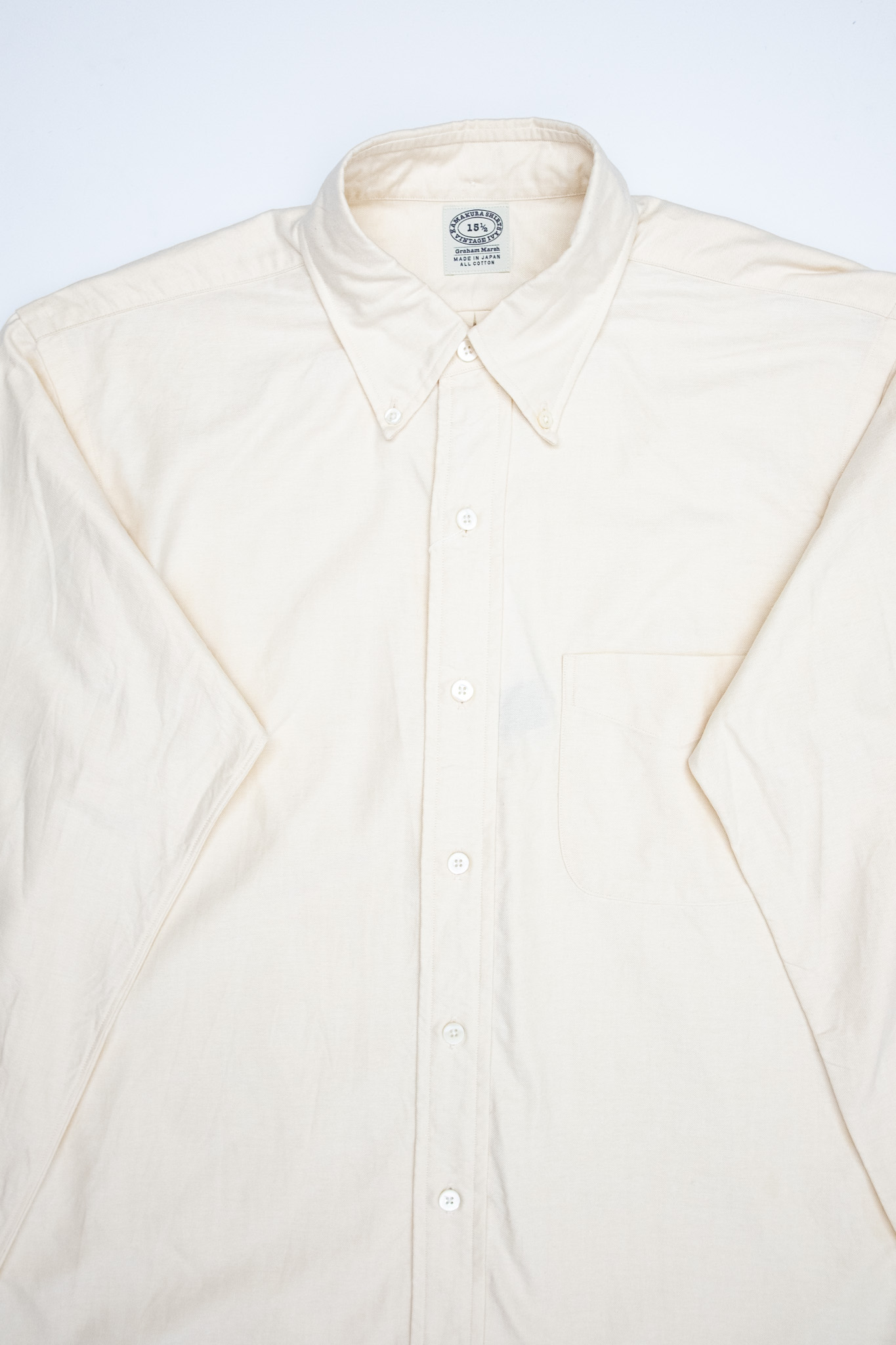 Kamakura - Vintage Ivy Fit Button Down Oxford Shirt Ecru - 4