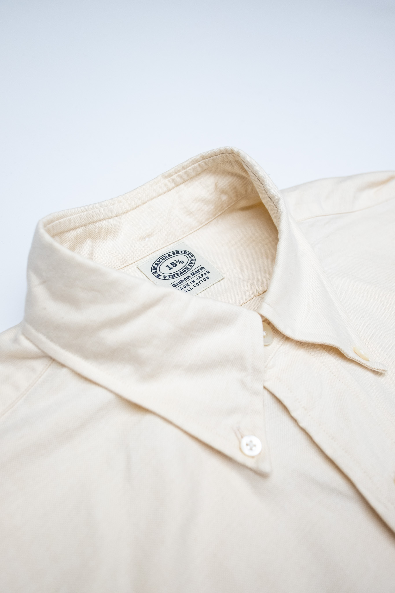 Kamakura - Vintage Ivy Fit Button Down Oxford Shirt Ecru - 2