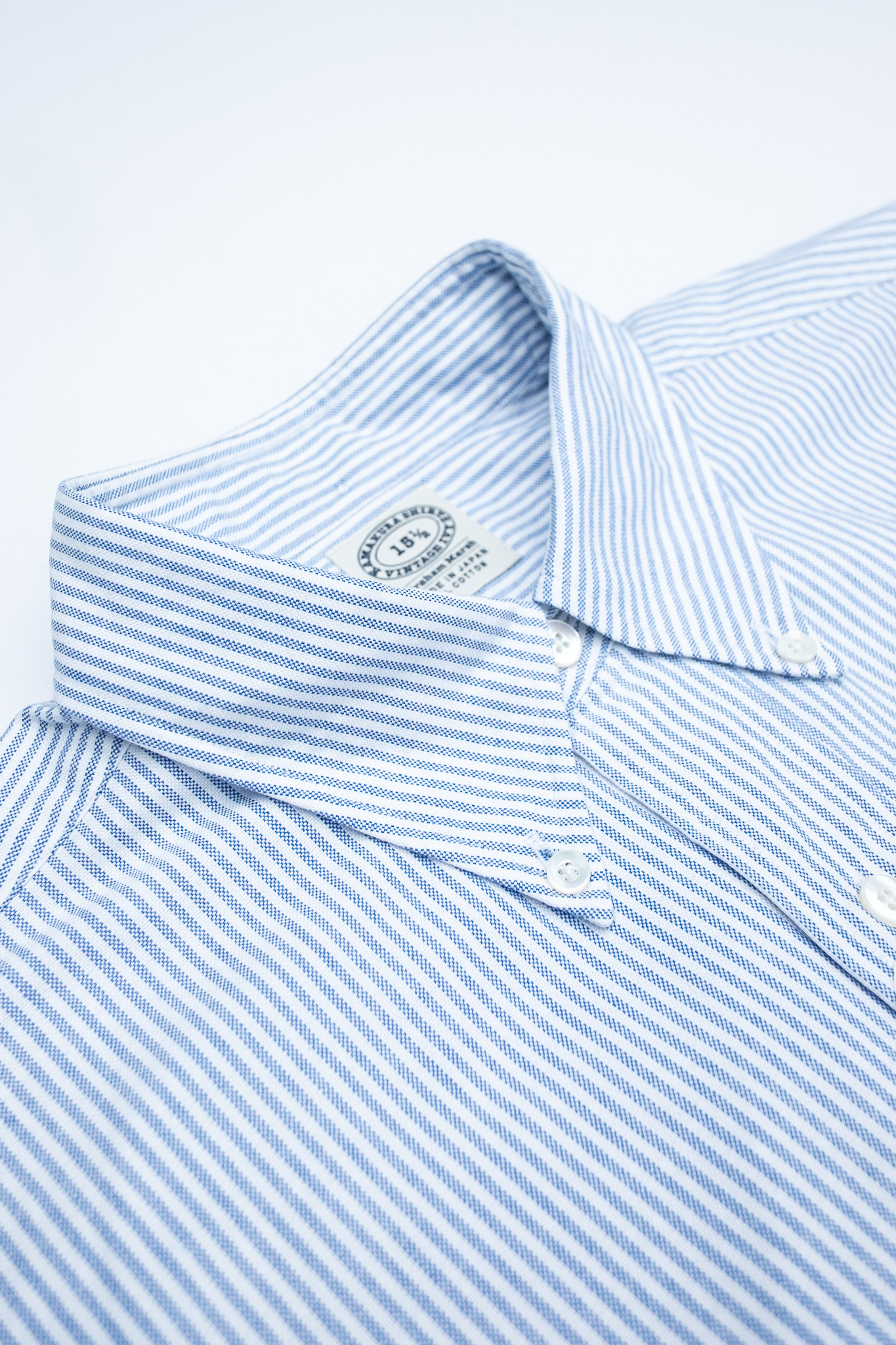 Kamakura - Vintage Ivy Fit Button Down Oxford Shirt Blue University Stripe  - 4