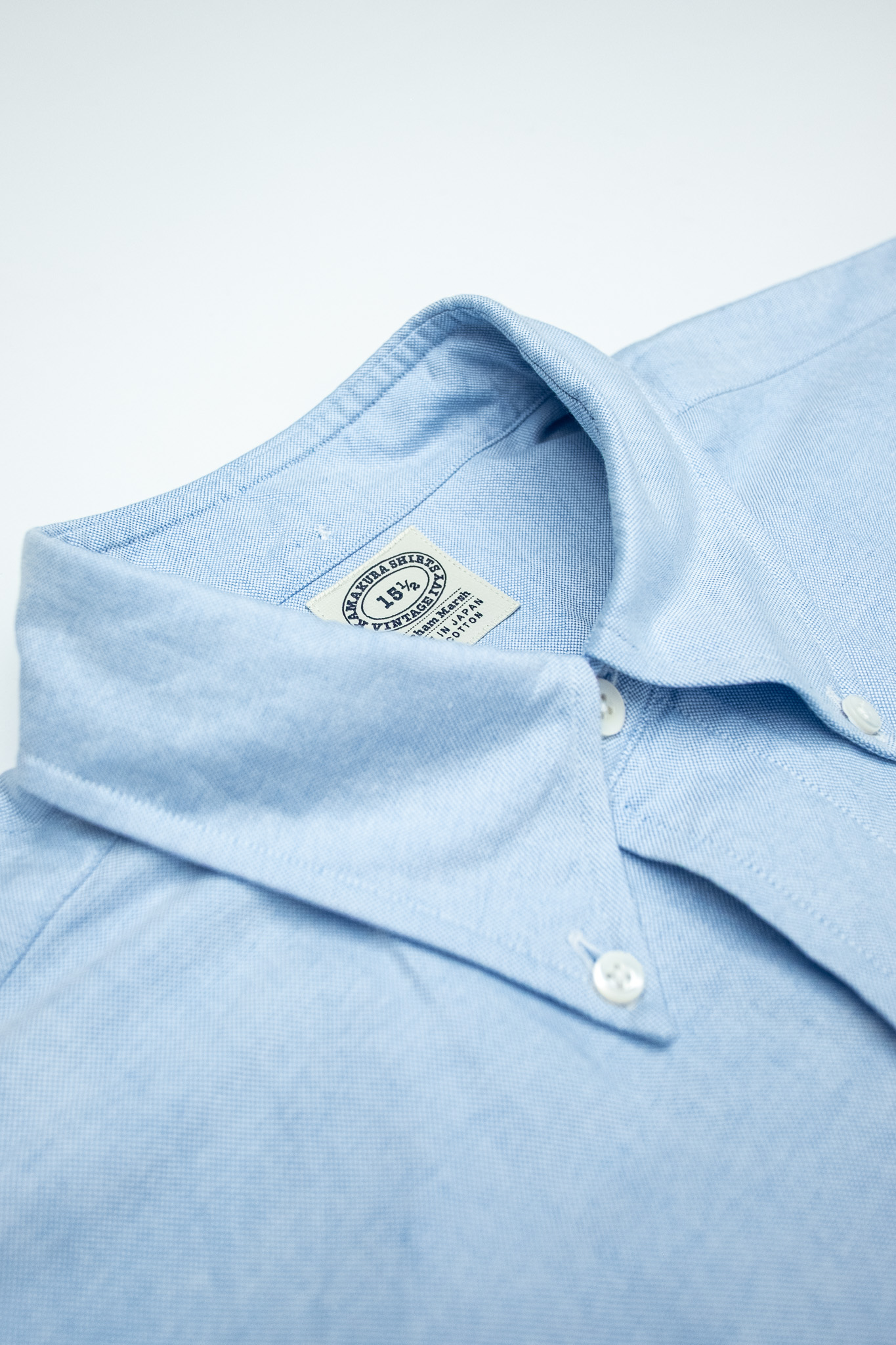 Kamakura -Vintage Ivy Fit Button Down Oxford Shirt Blue - 2