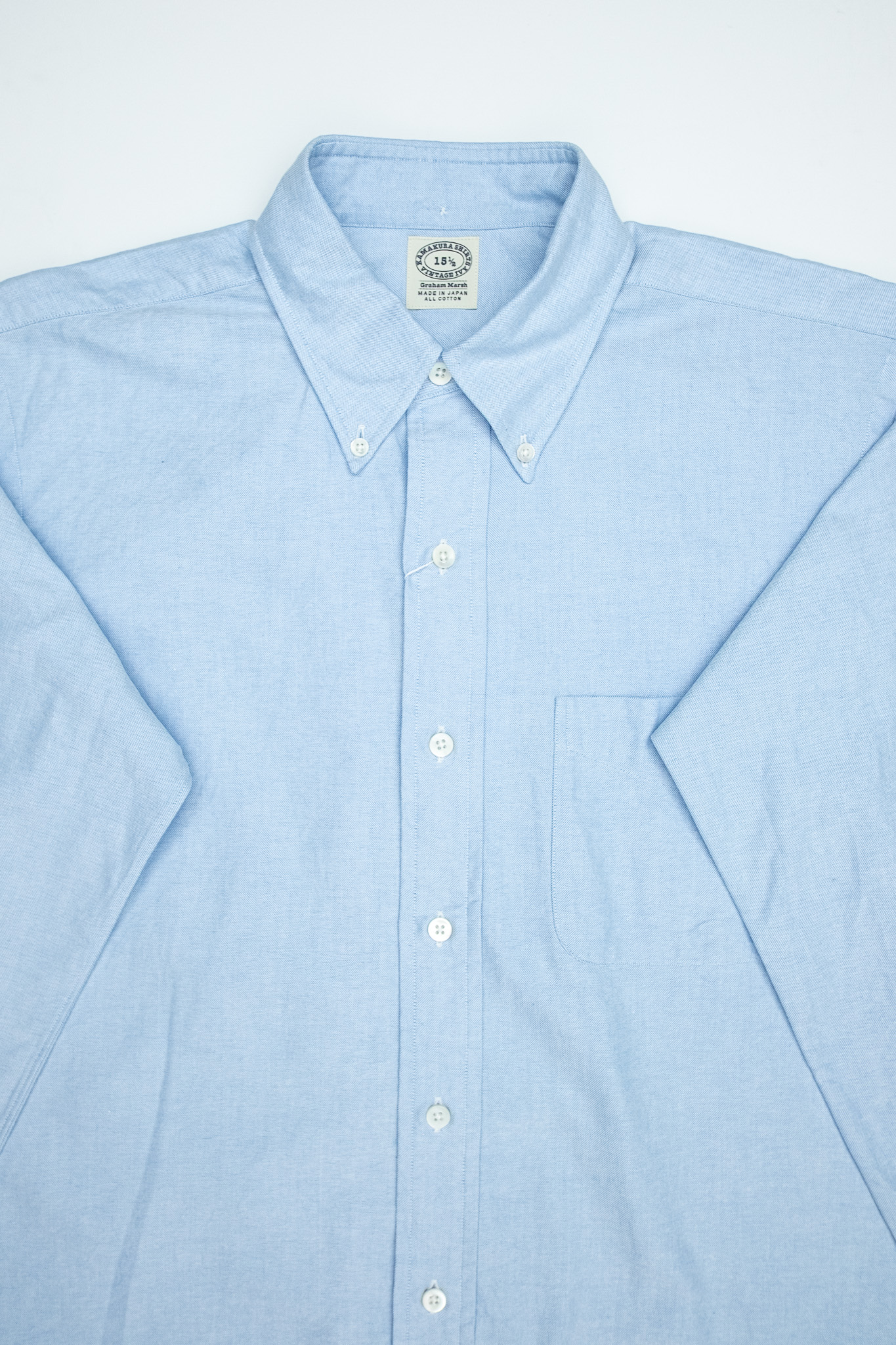 Kamakura -Vintage Ivy Fit Button Down Oxford Shirt Blue - 4