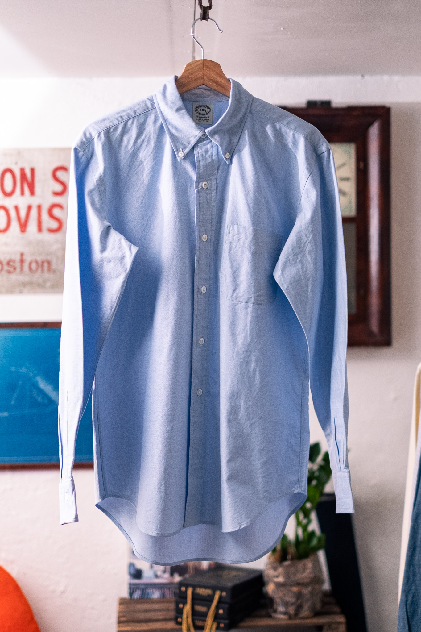 Kamakura -Vintage Ivy Fit Button Down Oxford Shirt Blue - WBB Tailor