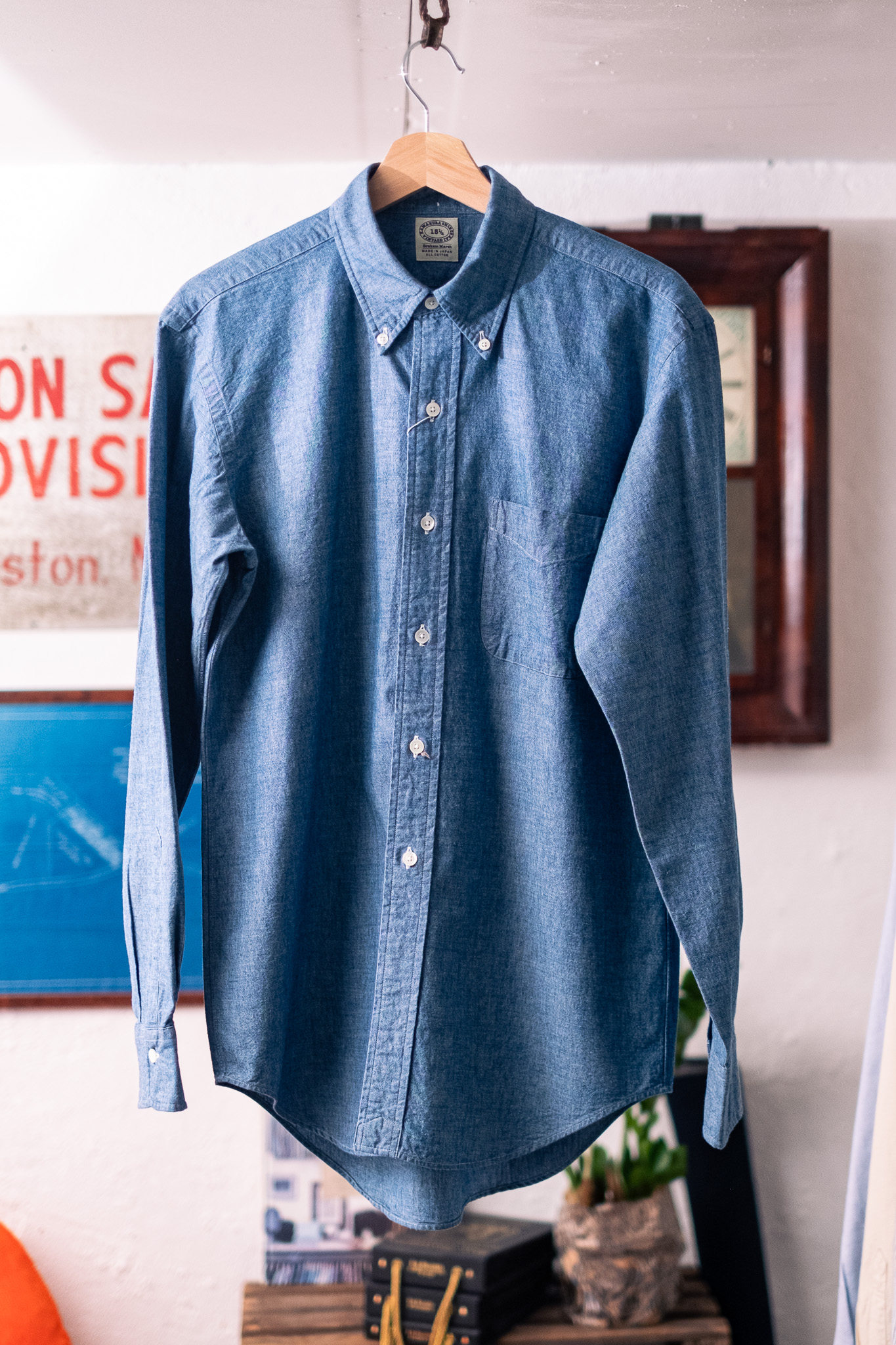 Kamakura - Vintage Ivy Fit Button Down Oxford Shirt Chambray - WBB Tailor