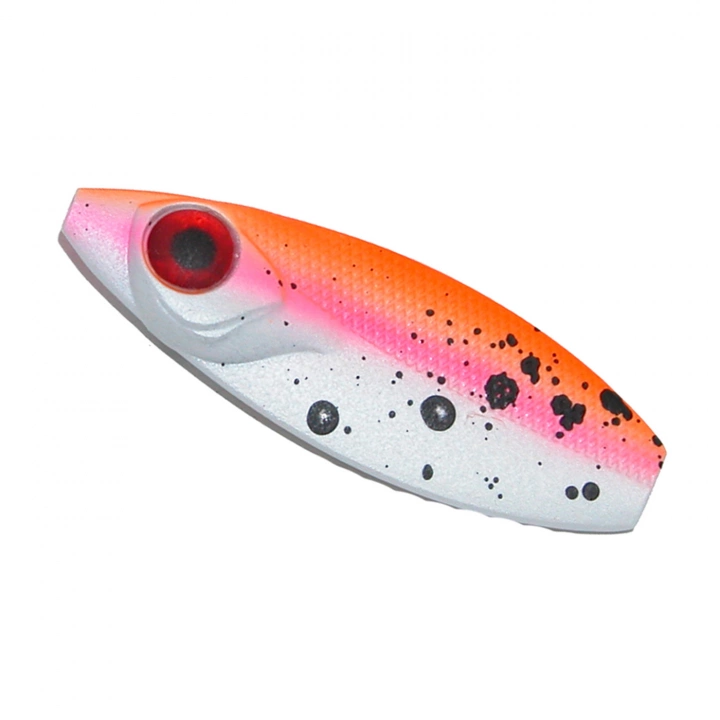 Inline skeddrag från armada på 8gram för putandtakefiske efter regnbåge, färg  orange regnbåge