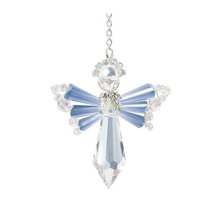 Solid Oak Crystal Angel Ornament Kit - March "aquamarine"