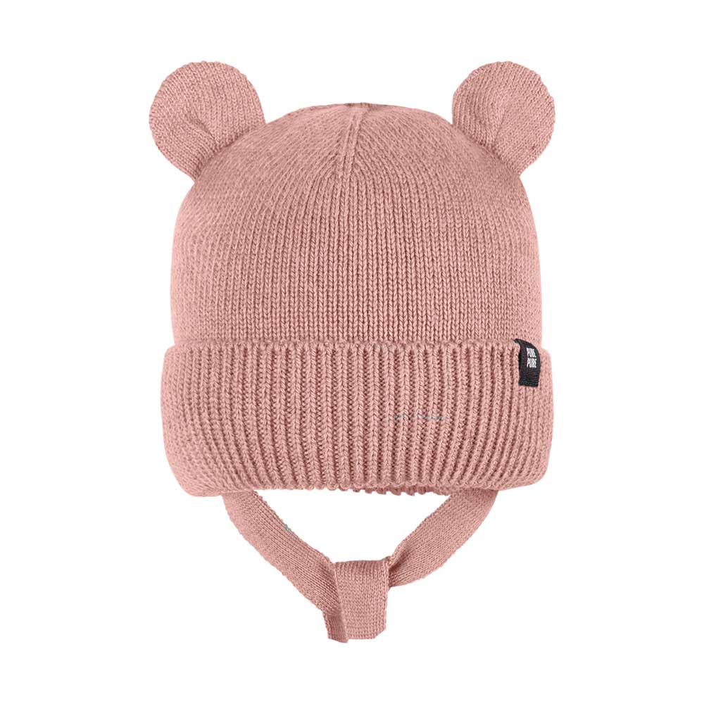Baby mössa med öron i ekologisk ullsilke från Pure Pure - dusty rose