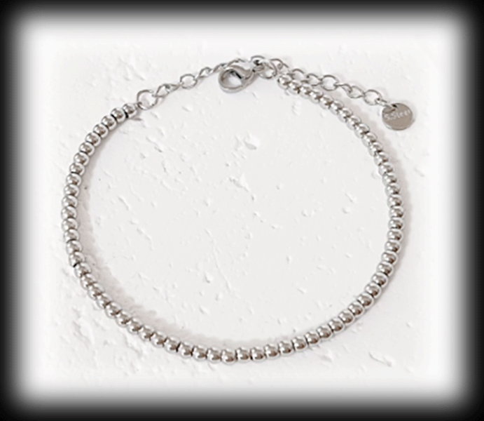 Armband med kulor - rostfritt stål.