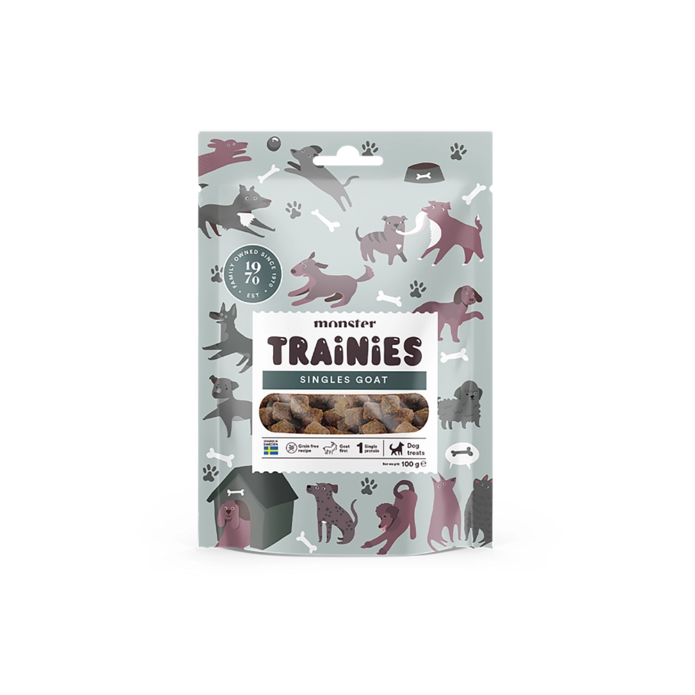 Belöningsgodis träningsgodis till hund spannmålsfritt och singelprotein nötkött get eller hjort monster