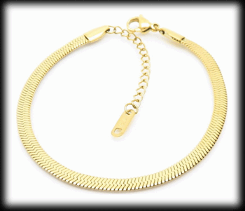 Orm länk armband - guldpläterat rostfritt stål.