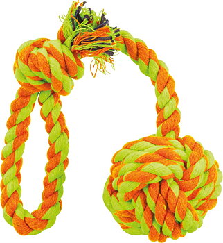 Trixie Rope Ball Dog Toy 5.5/30 cm - Lime/Orange