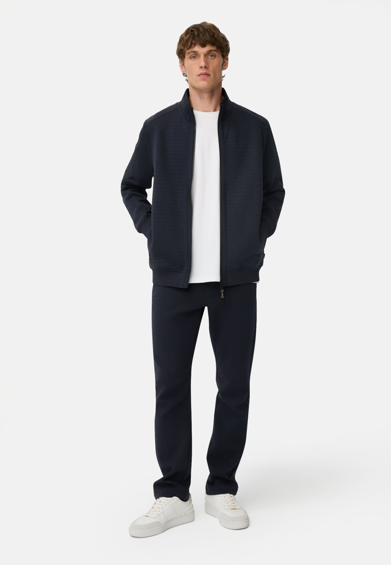 Cardigan/mjukisjacka  med dragkedja, blå från camel active, 