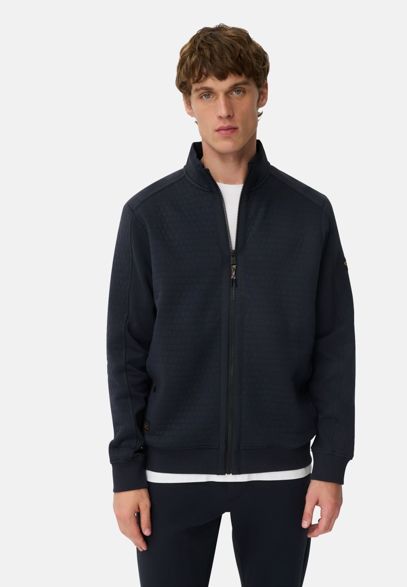 Cardigan/mjukisjacka  med dragkedja, blå från camel active,  - 6