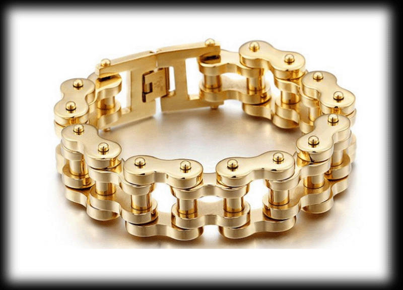 21.5 mm. Shiny. MC Armband i guldpläterat stål. 