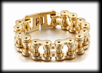 21.5 mm. Shiny. MC Armband i guldpläterat stål. 