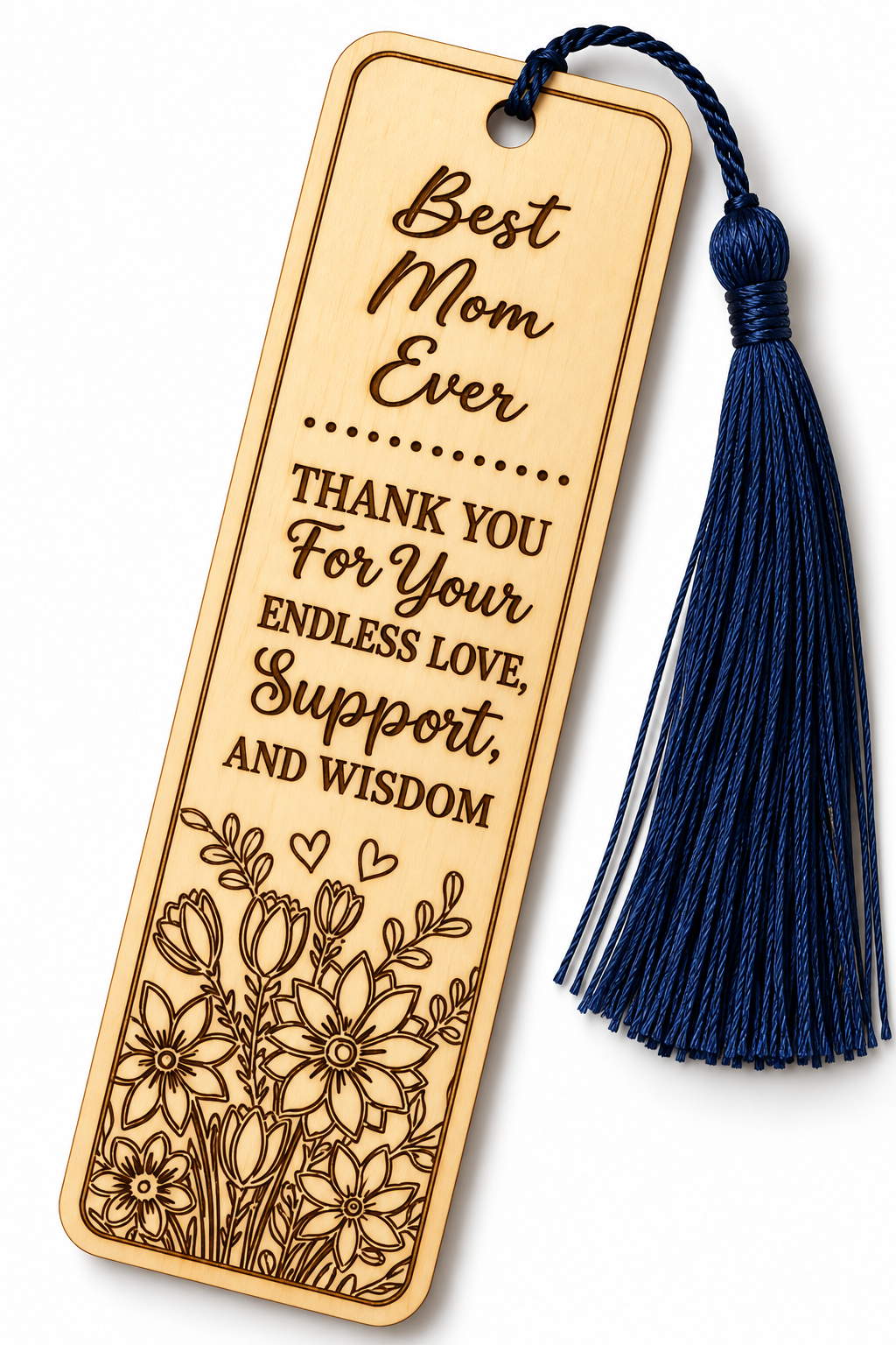 Bokmärke i trä – Thank you for your endless love | Present till mamma