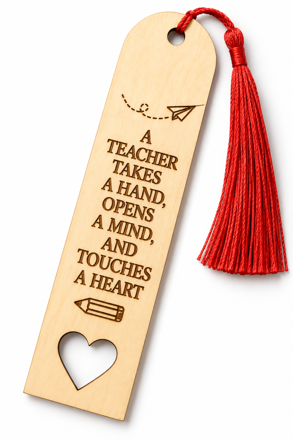 Bokmärke i trä – A teacher takes a hand | Tackpresent till lärare