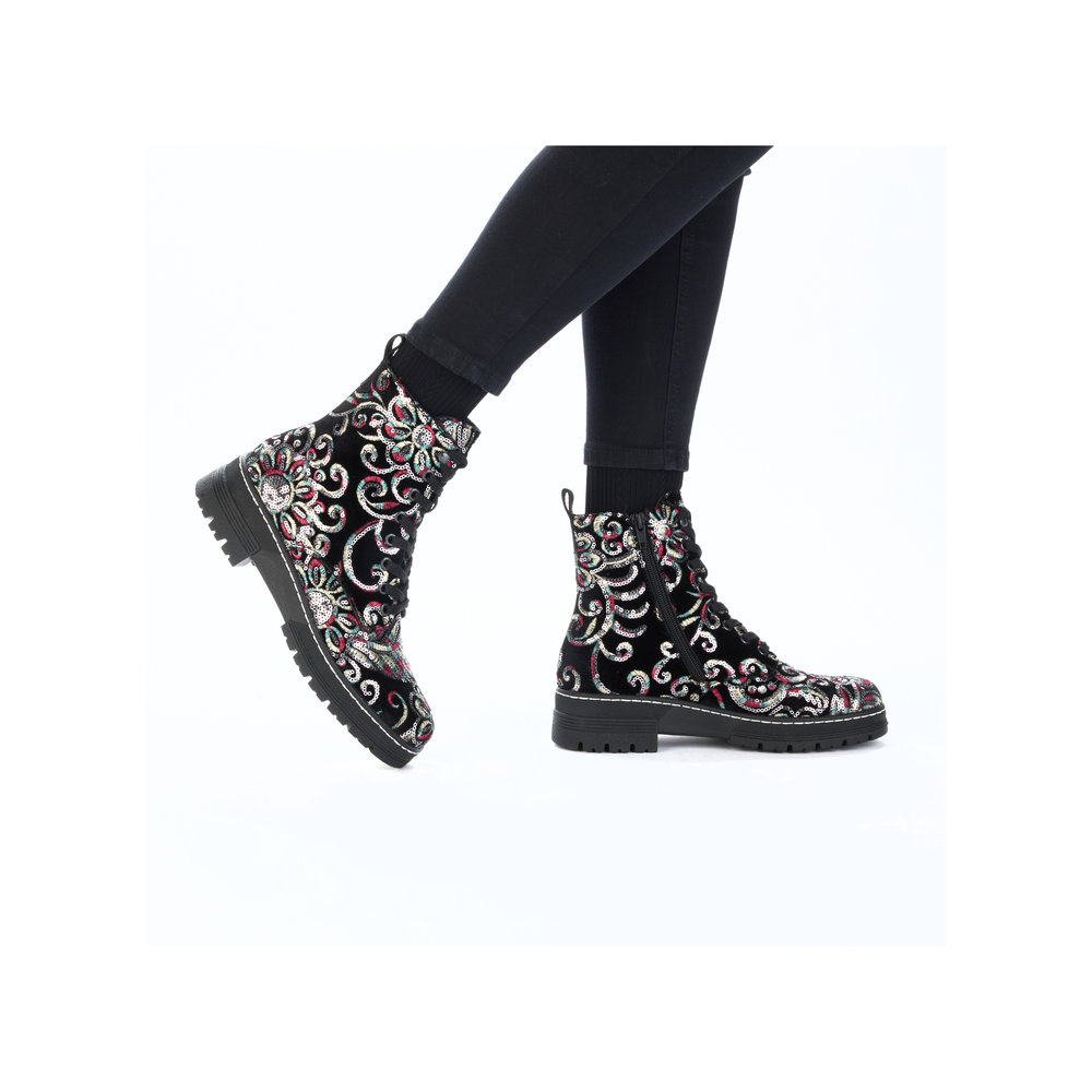 Rieker Damboots Fleecefodrad Blommig - 10