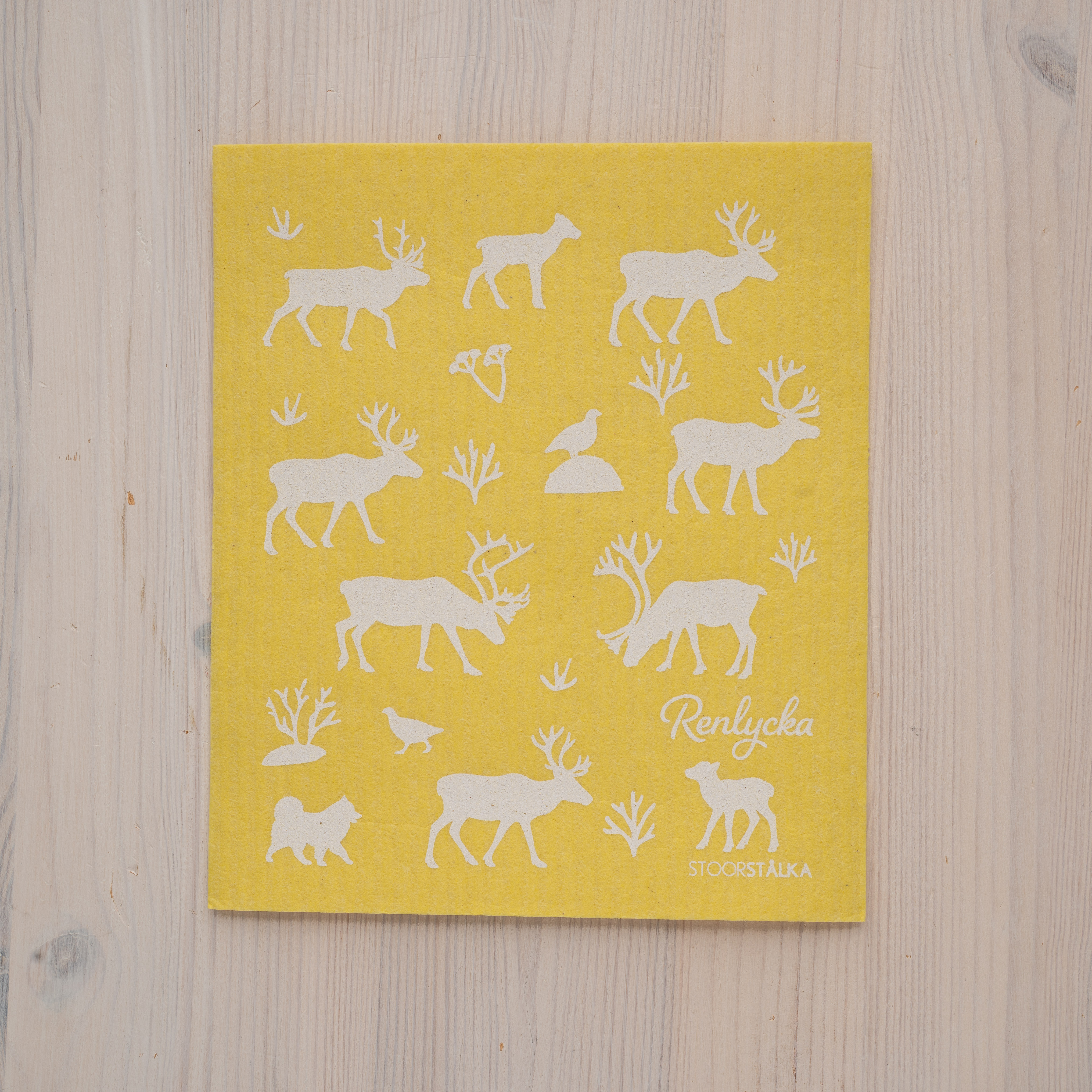 Diskcloth Reindeer Luck Yellow