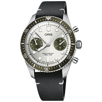 01 771 7791 4051-07 6 20 01 Oris Divers Sixty-Five Chronograph 40 grön