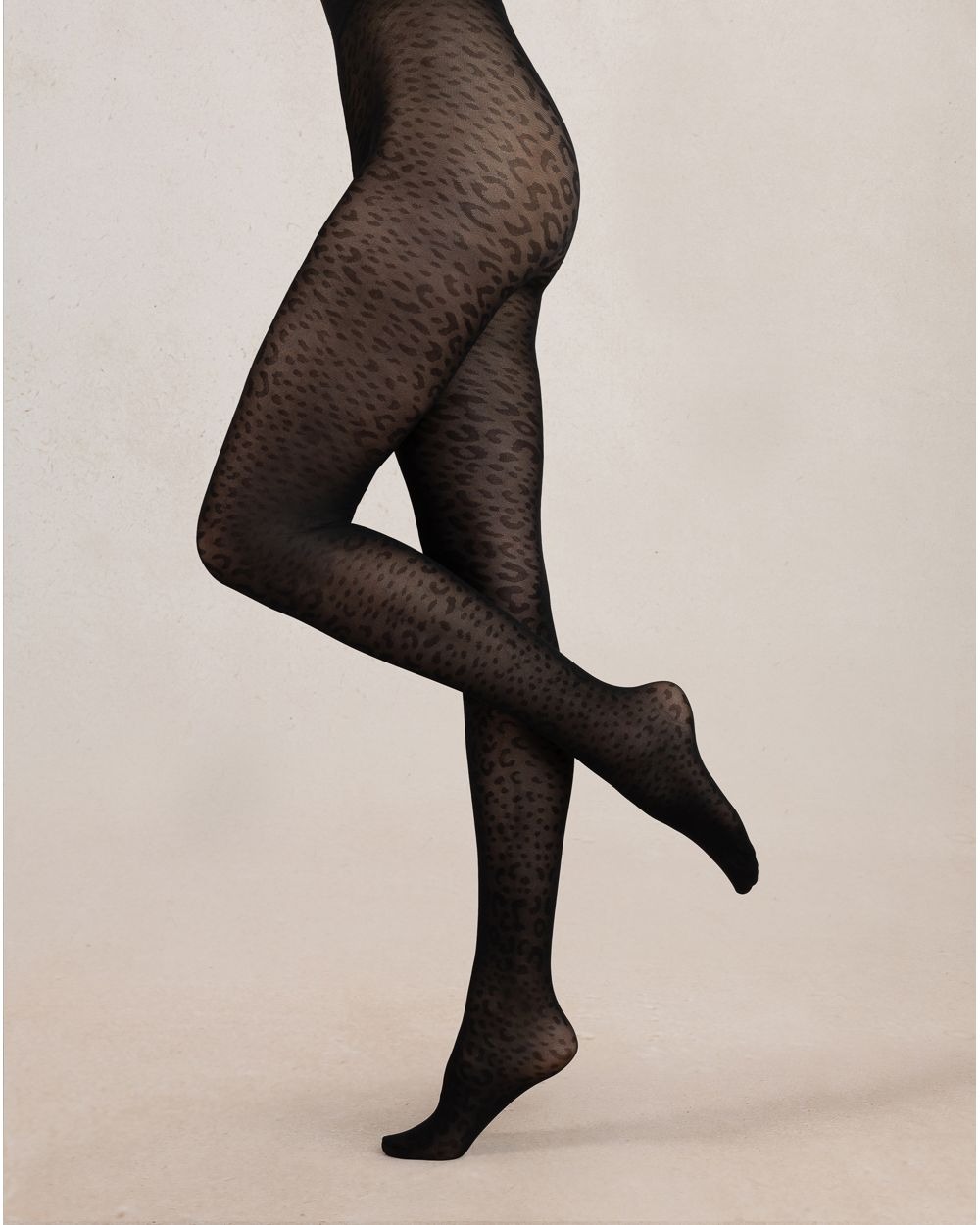 Collant Léopard 30D  - Black - Bleuforêt
