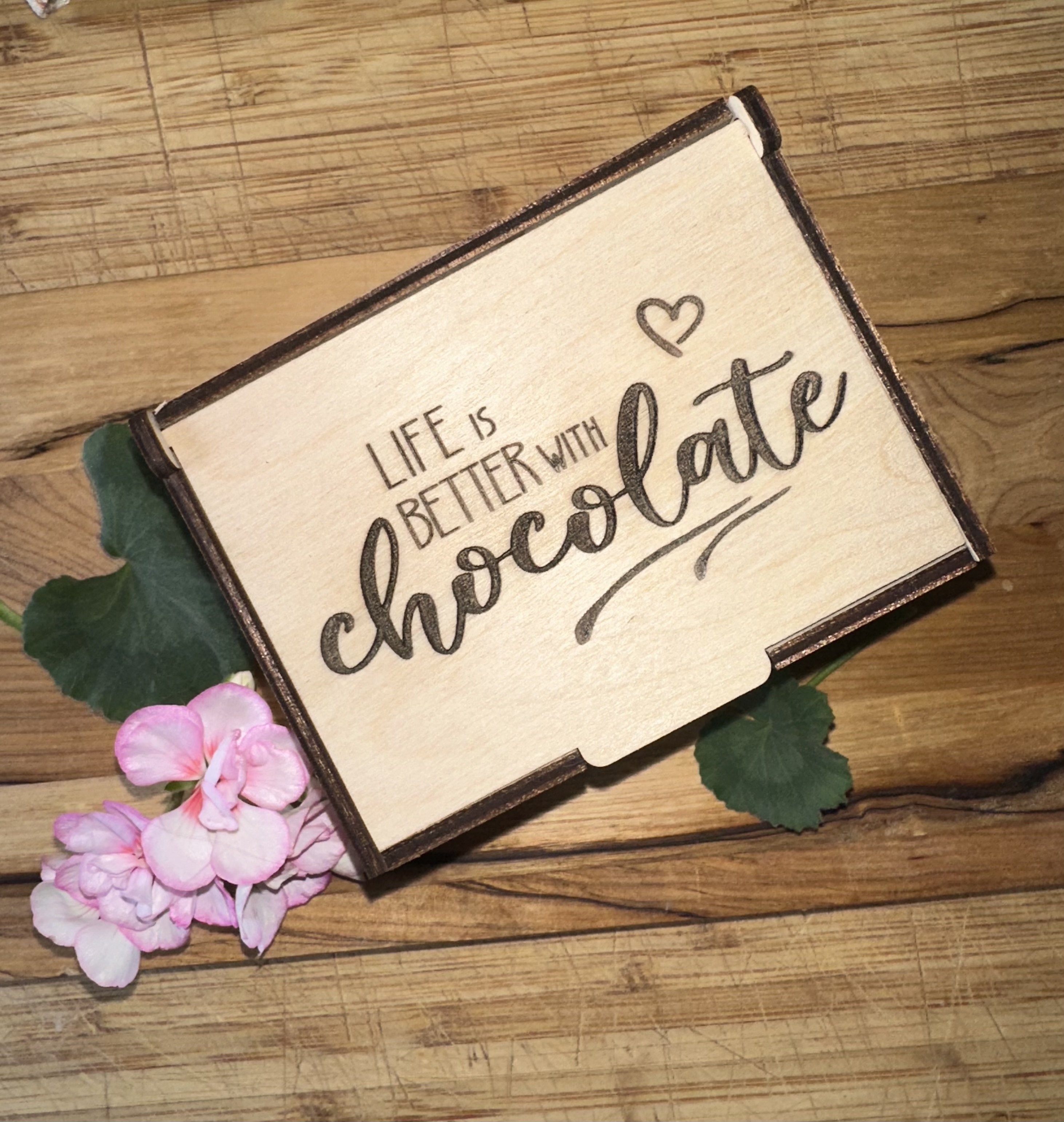 Chokladbox liten "Life is better..."