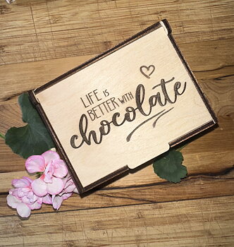 Chokladbox liten "Life is better..."