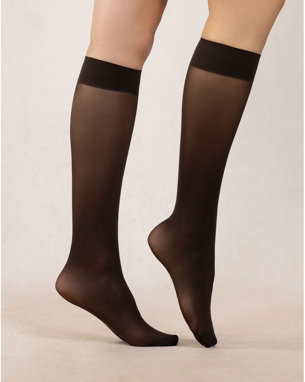 Knästrumpa Mi-bas Semi-Opaques 30D - Brown - Bleuforêt