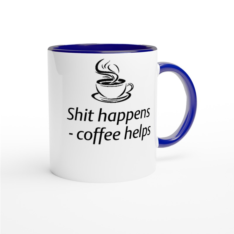 Mugg med text Shit happens