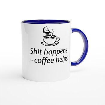 Mugg med text Shit happens