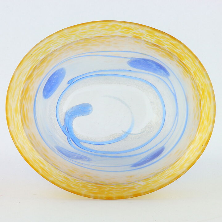 Bertil Vallien (Galaxy Blue 1982) Oval Bowl with Blue Abstract Decor 14/9 cm (2)