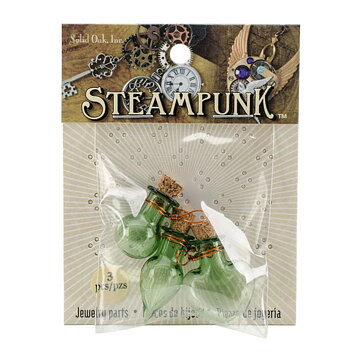 Solid Oak Steampunk Glass Accents - Fancy Bottles