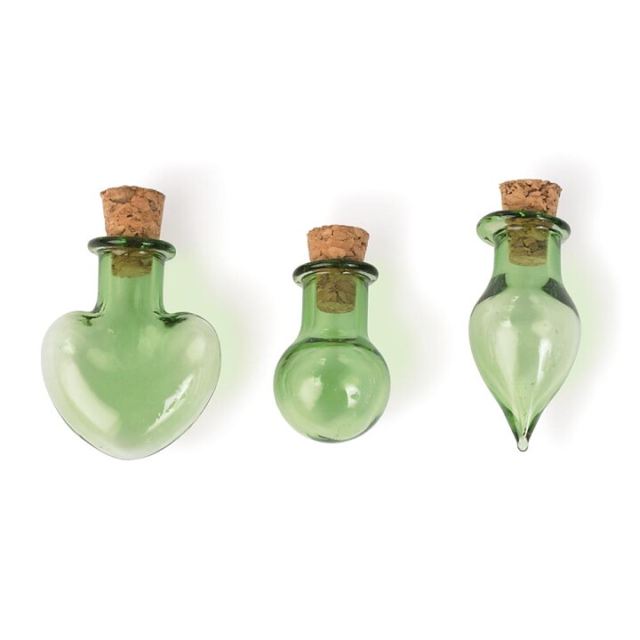 Solid Oak Steampunk Glass Accents - Fancy Bottles