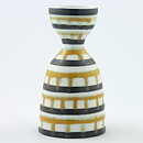 Alf Jarnestad (Alfa 1957) Modern Hourglass Vase with Yellow/Black Decor 17 cm
