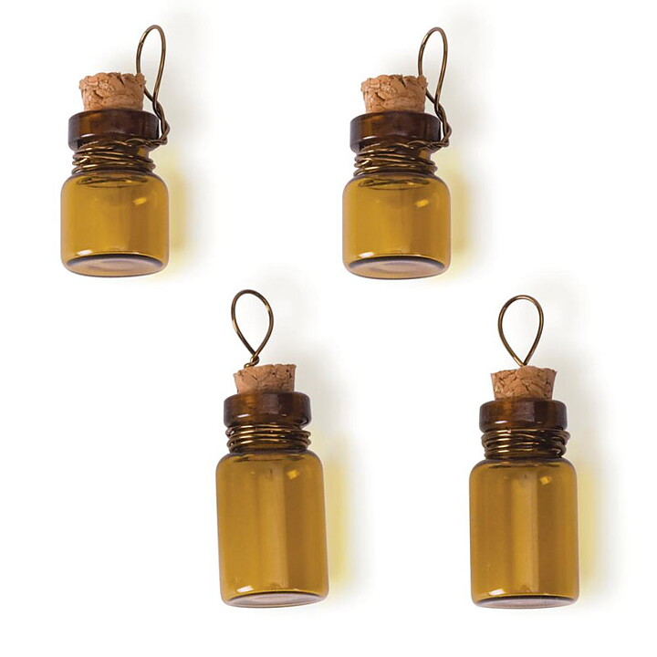 Solid Oak Steampunk Glass Accents - Poison Bottles