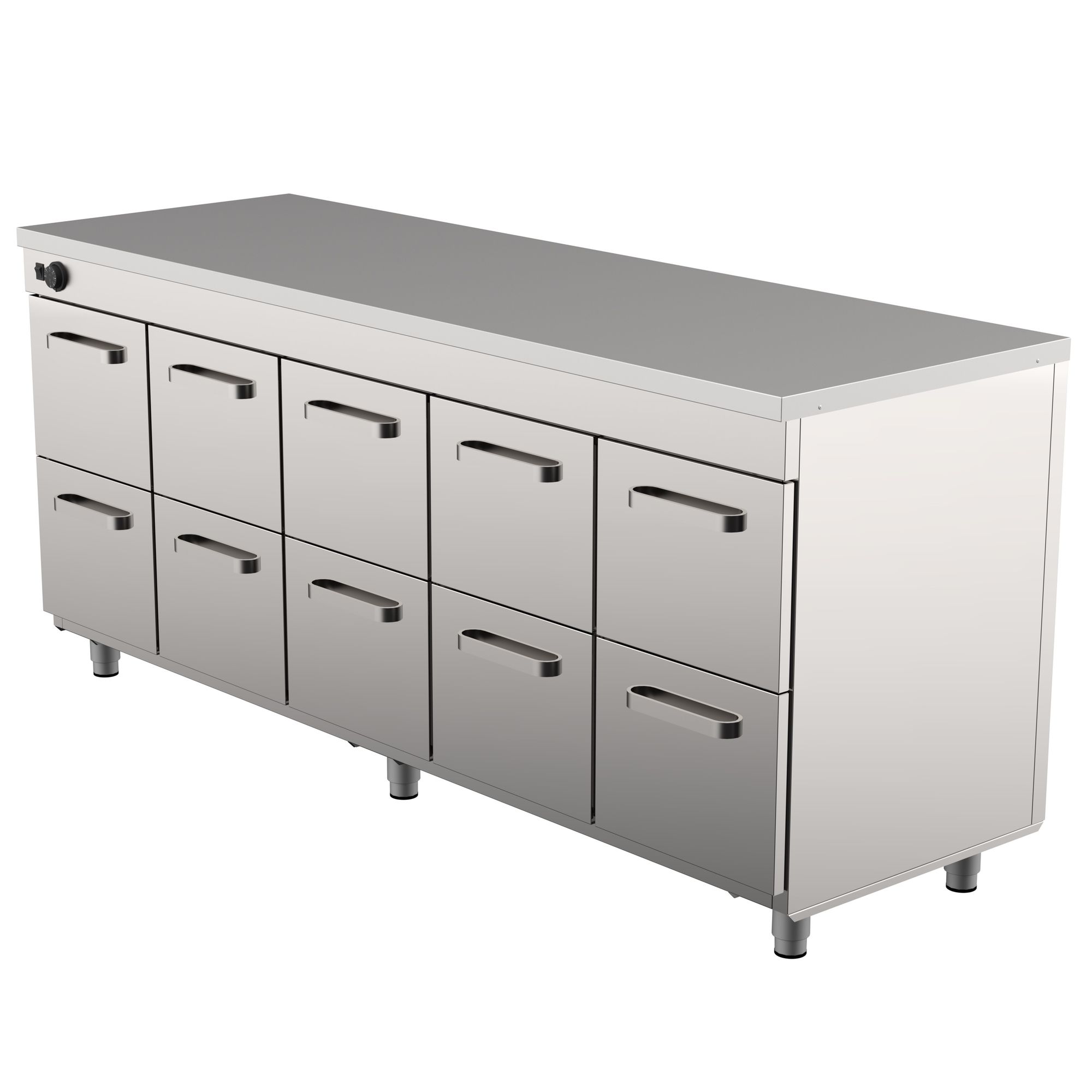 Warming cabinet, 10 drawers with frame for GN 1/1 200mm