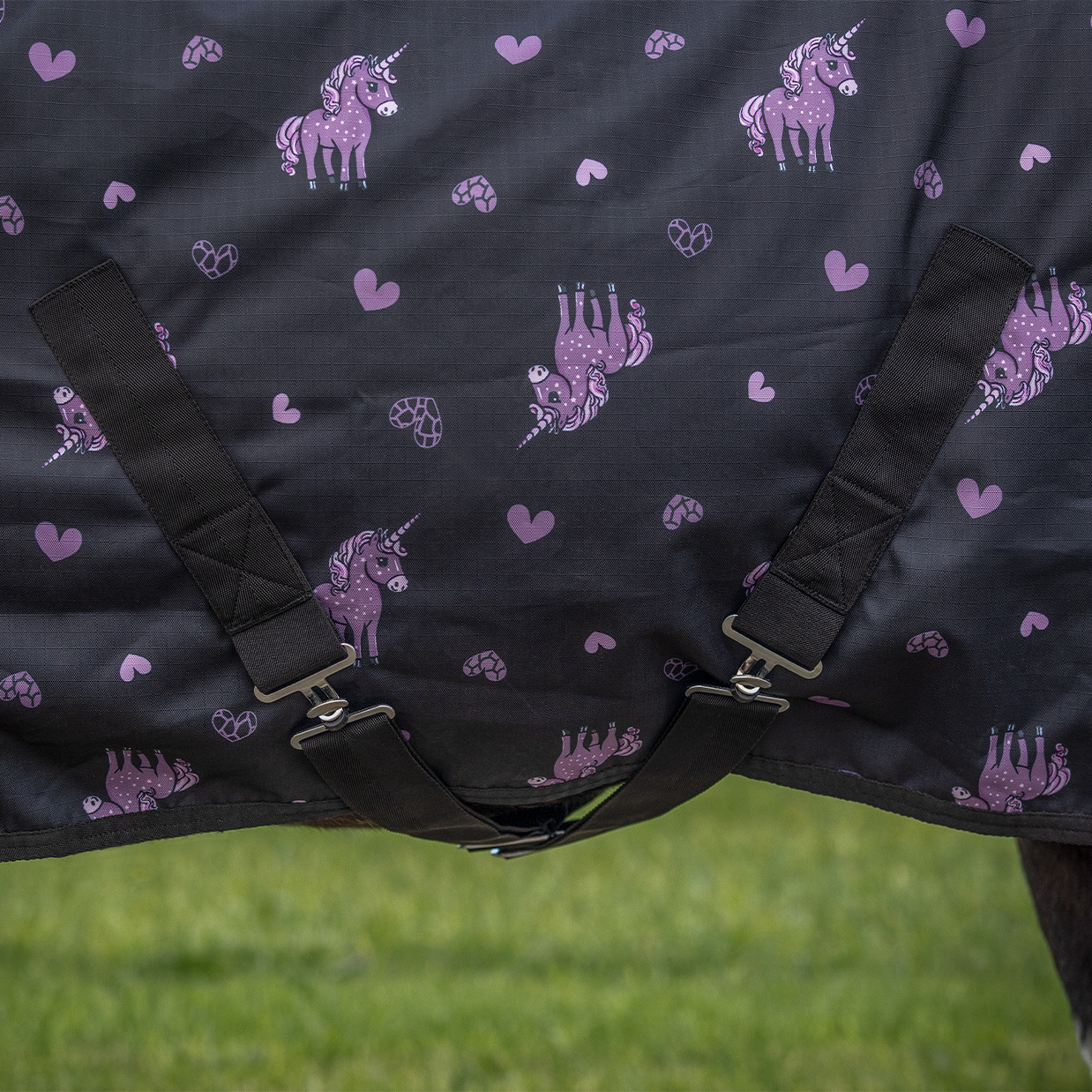 QHP Lize Outdoor Rug 100 g - Black/Purple - waterproof