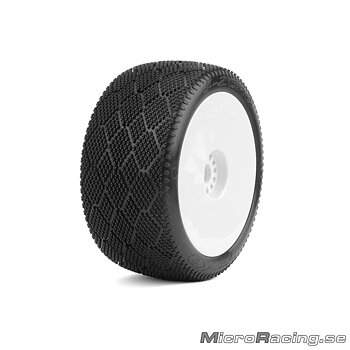 JETKO - J Zero, Super Soft, 1/8 Truggy, Preglued, White Rim, 1pair