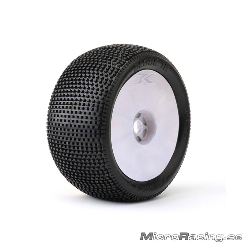 JETKO - Block, Soft, 1/8 Truggy, Limmade, Vit Fälg, 1par