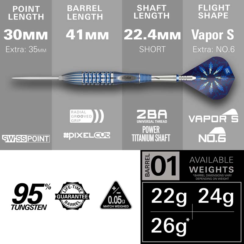 Target Phil Taylor Power Gx2 Swiss Point 95% 24g - 7